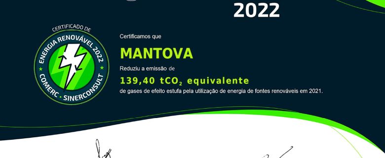 Mantova receives Renewable Energy Certificate 2022
